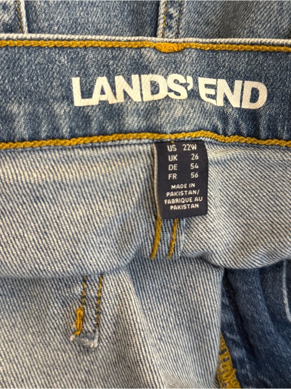 Land's End Soft Denim High Rise Wide Leg Patch Pocket Cropped Jeans - Picture 4 of 6